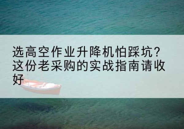 修文高空作业升降机厂家推荐-选高空作业升降机怕踩坑？这份老采购的实战指南请收好